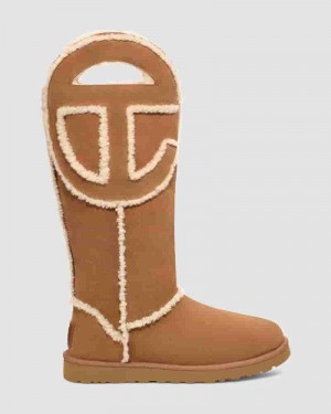 Botas UGG All Gender X TELFAR Logo Tall Hombre Marrones | COI8640L