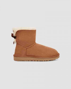 Botas UGG Mini Bailey Bow II Boot Niños Marrones | COY8690X