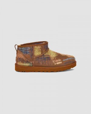 Botas UGG X The Elder Statesman Classic Ultra Mini Hombre Marrones | COS8644G