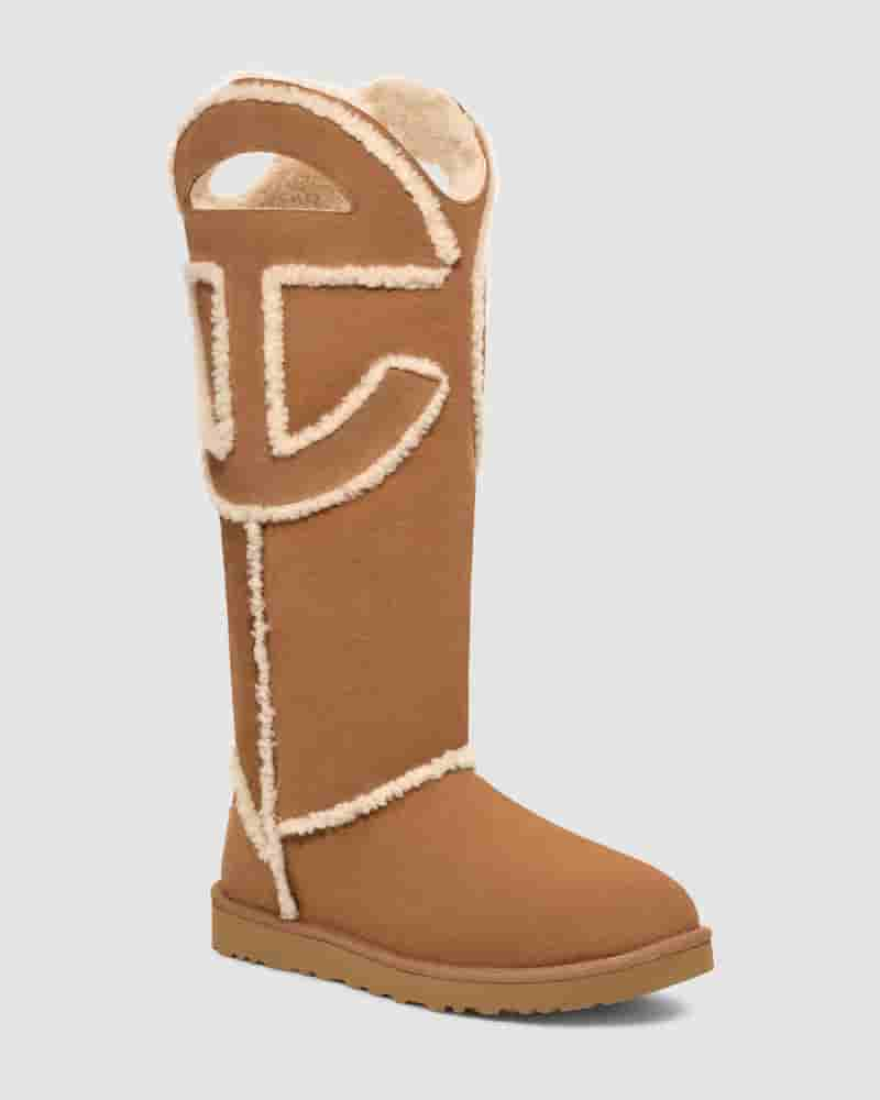 Botas UGG All Gender X TELFAR Logo Tall Hombre Marrones | COI8640L