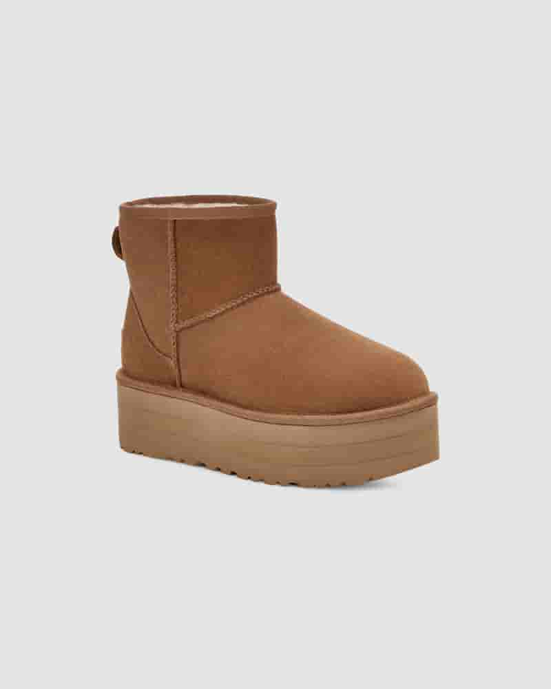 Botas UGG Classic Mini Platform Mujer Cafe | COB8557E