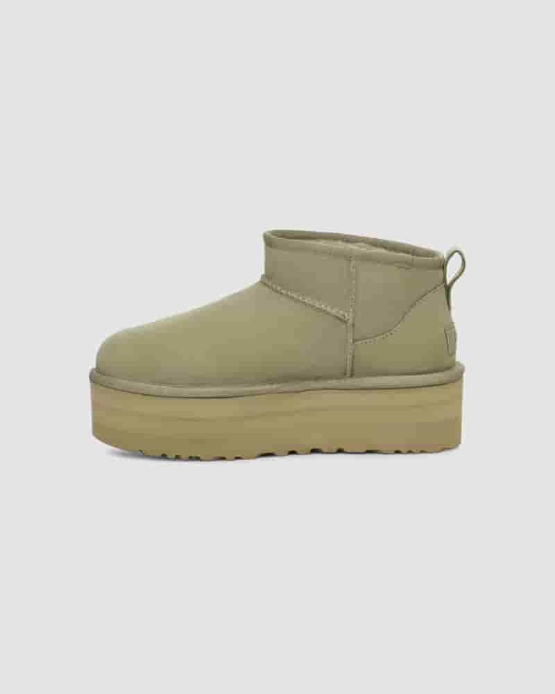 Botas UGG Classic Ultra Mini Platform Mujer Verde Oliva | COM8554Q