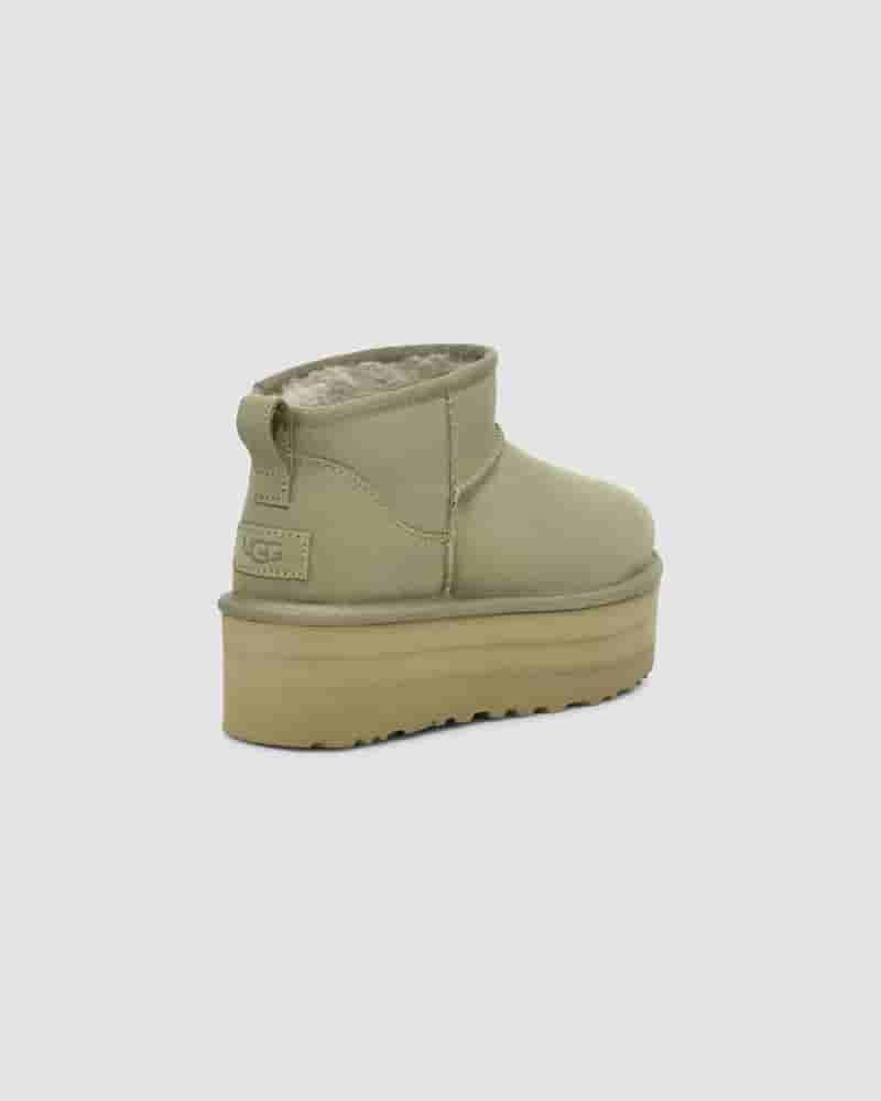 Botas UGG Classic Ultra Mini Platform Mujer Verde Oliva | COM8554Q