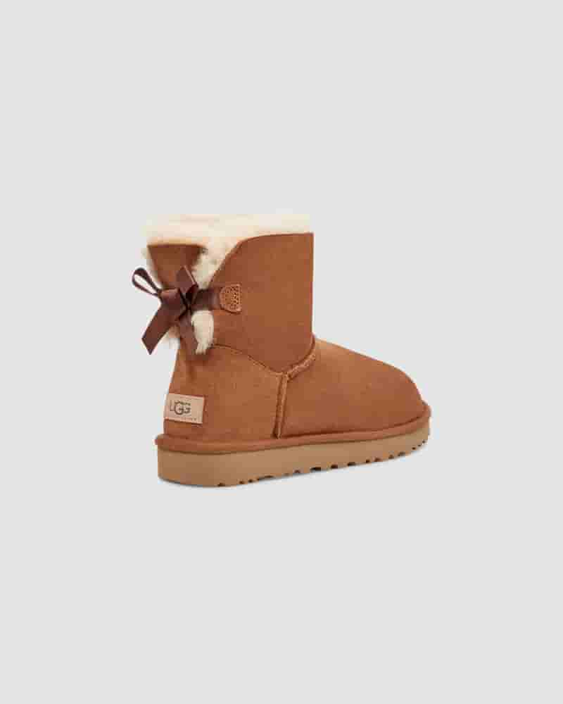 Botas UGG Mini Bailey Bow II Mujer Cafe | COQ8528M