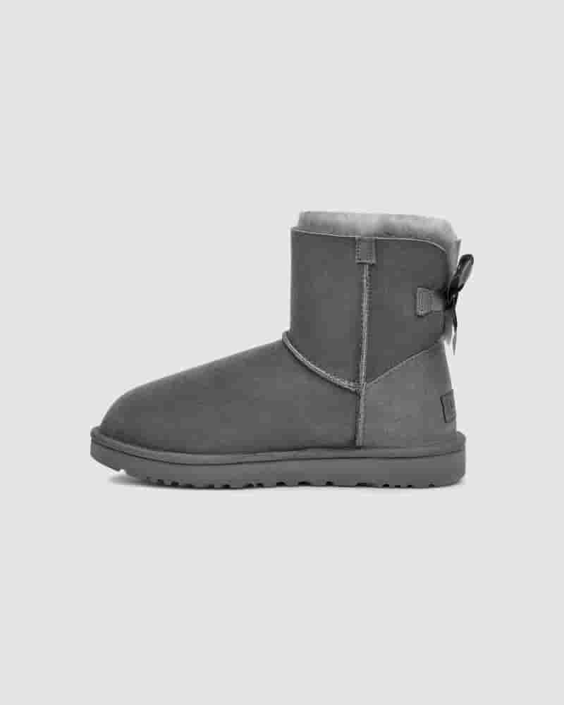 Botas UGG Mini Bailey Bow II Mujer Gris | COQ8529M