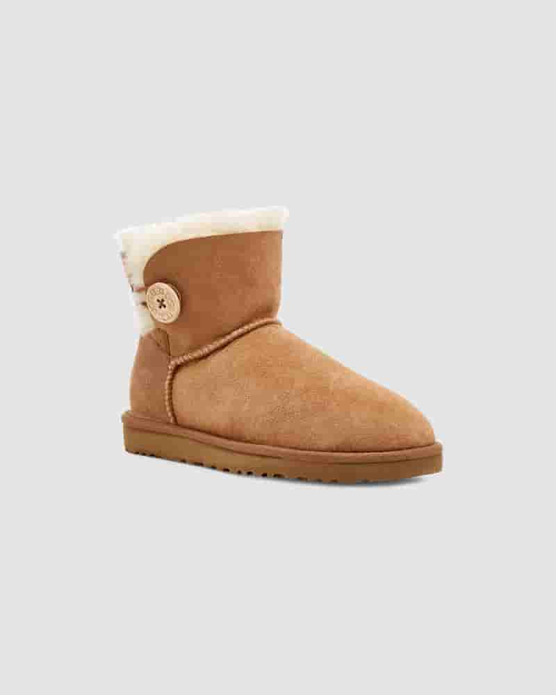 Botas UGG Mini Bailey Button II Mujer Marrones | COR8525V