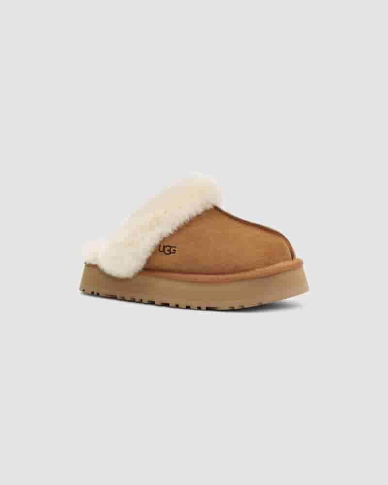 Pantuflas UGG Disquette Mujer Cafe | CON8608W