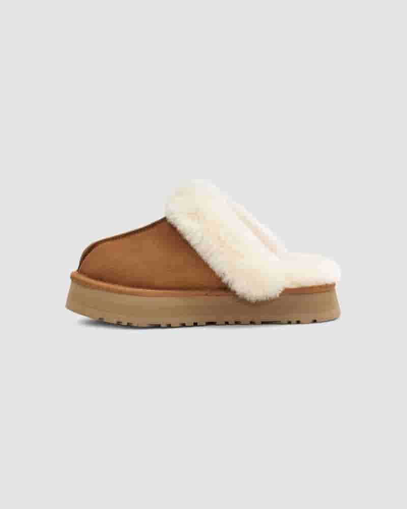 Pantuflas UGG Disquette Mujer Cafe | CON8608W