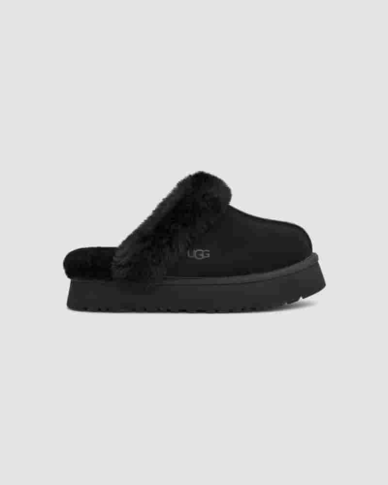 Pantuflas UGG Disquette Mujer Negras | COB8609E