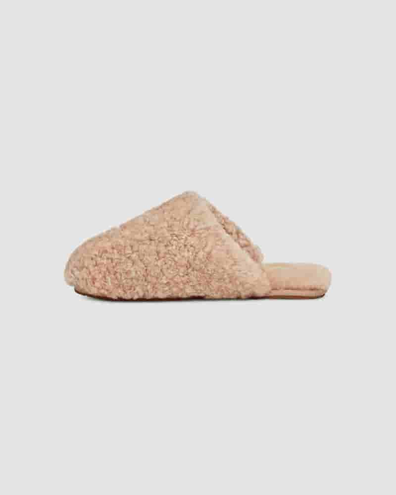 Pantuflas UGG Maxi Curly Slide Mujer Marrones | COM8607Q