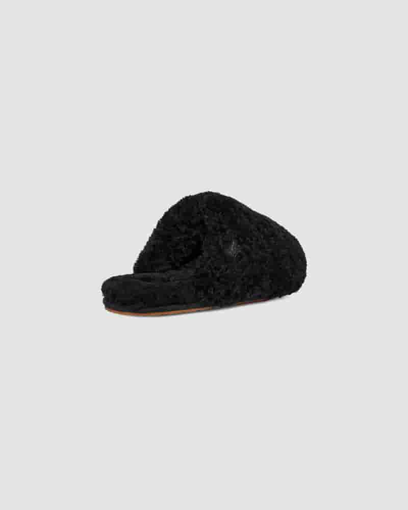 Pantuflas UGG Maxi Curly Slide Mujer Negras | COM8606Q