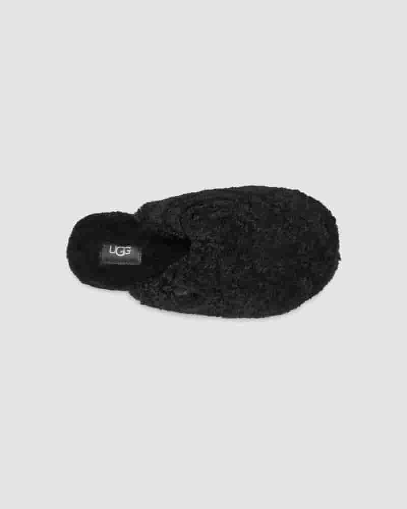 Pantuflas UGG Maxi Curly Slide Mujer Negras | COM8606Q