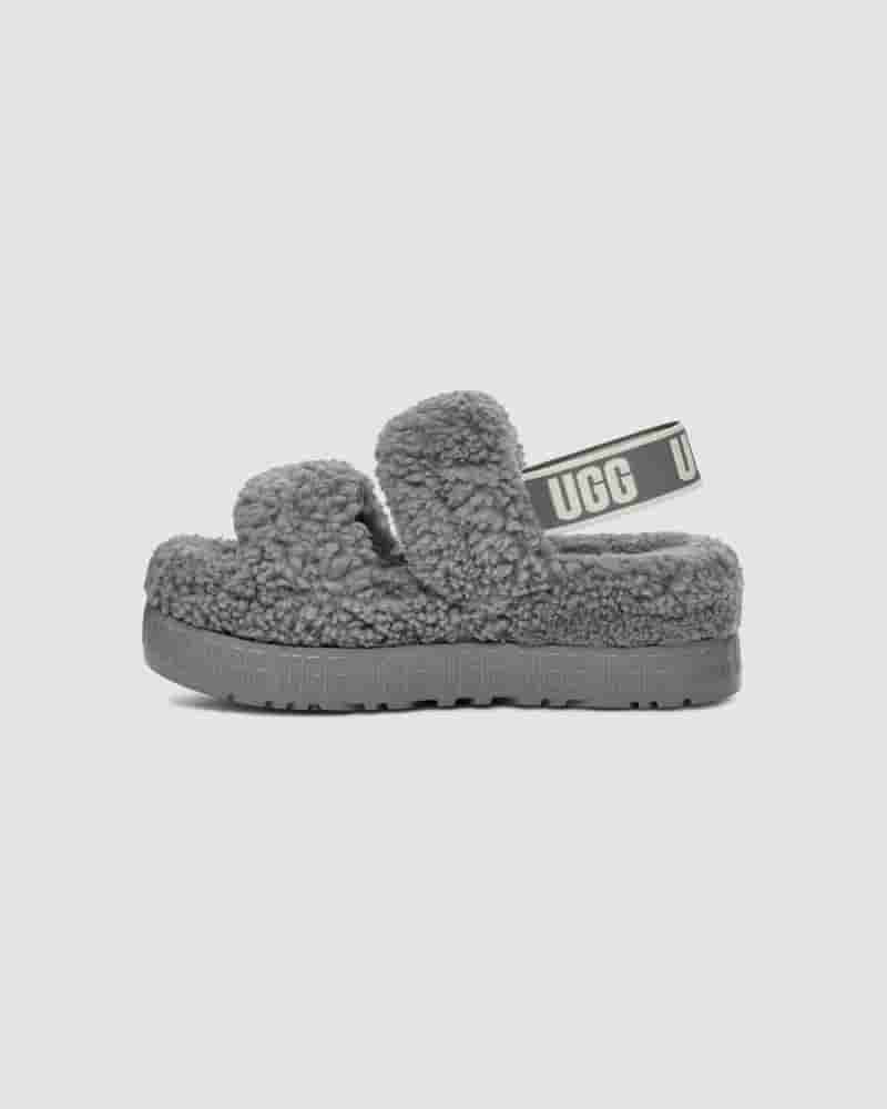 Pantuflas UGG Oh Fluffita Mujer Plateadas | COV8603R