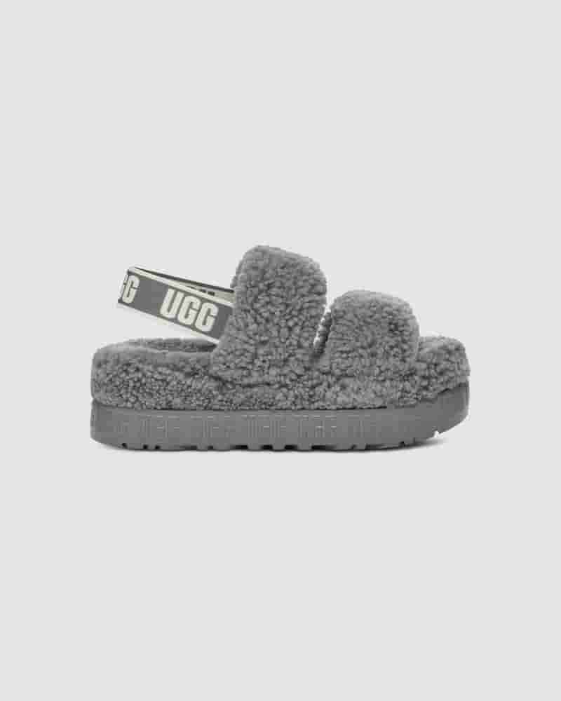 Pantuflas UGG Oh Fluffita Mujer Plateadas | COV8603R