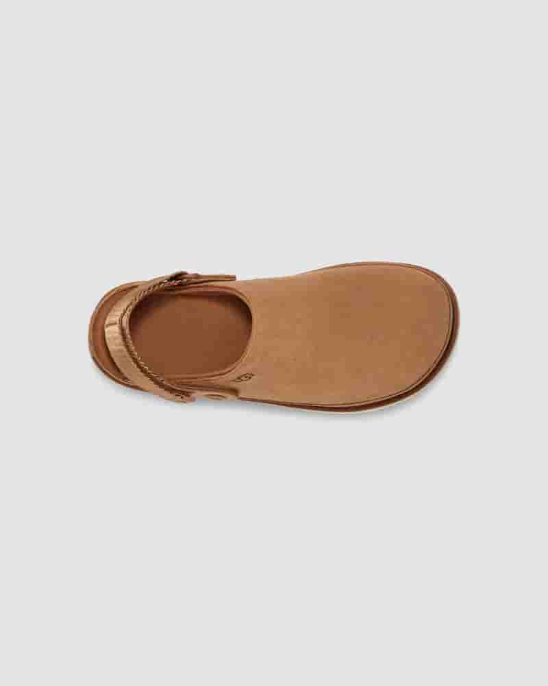 Sandalias UGG Goldenstar Clog Mujer Cafe | COD8568F