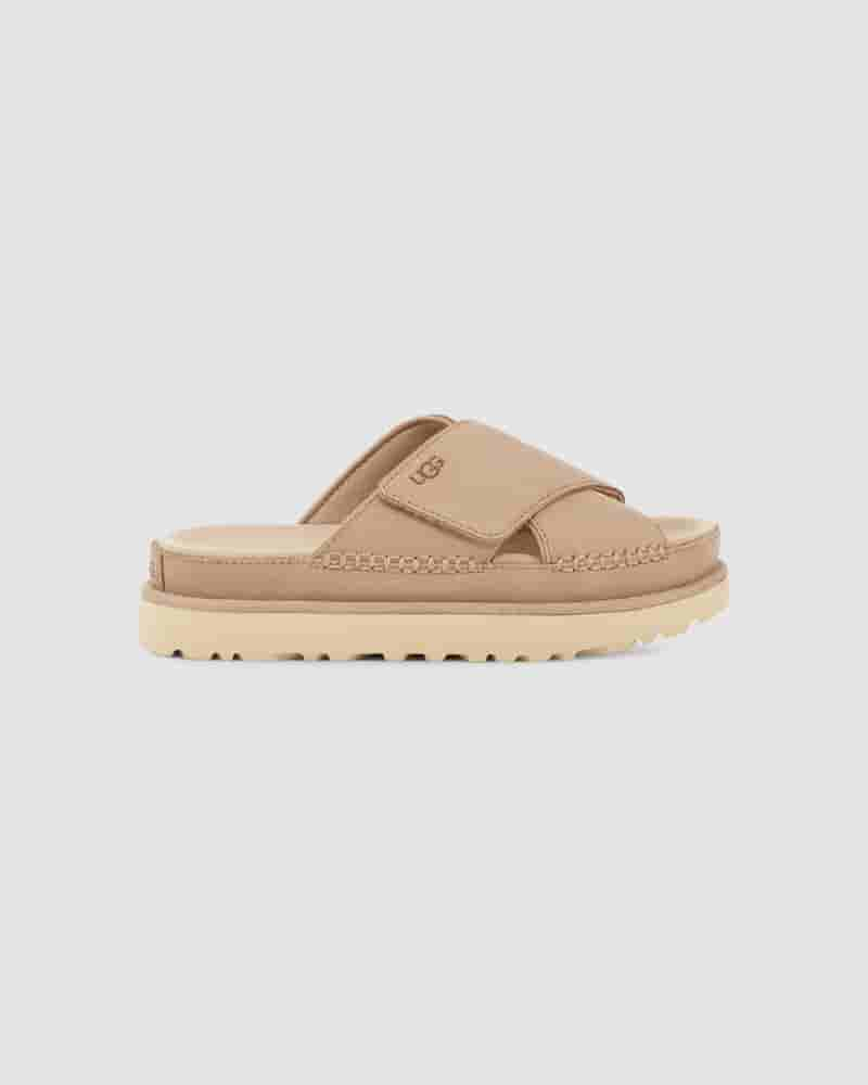 Sandalias UGG Goldenstar Cross Slide Mujer Marrones | COH8565A